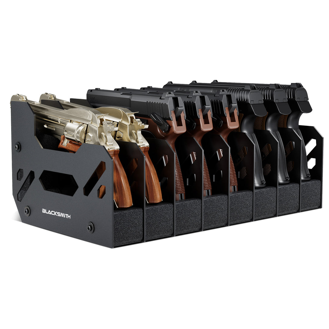 Pistol Rack 6-Slot For Gun Safe - Metal & EVA Foam Handgun Display ...