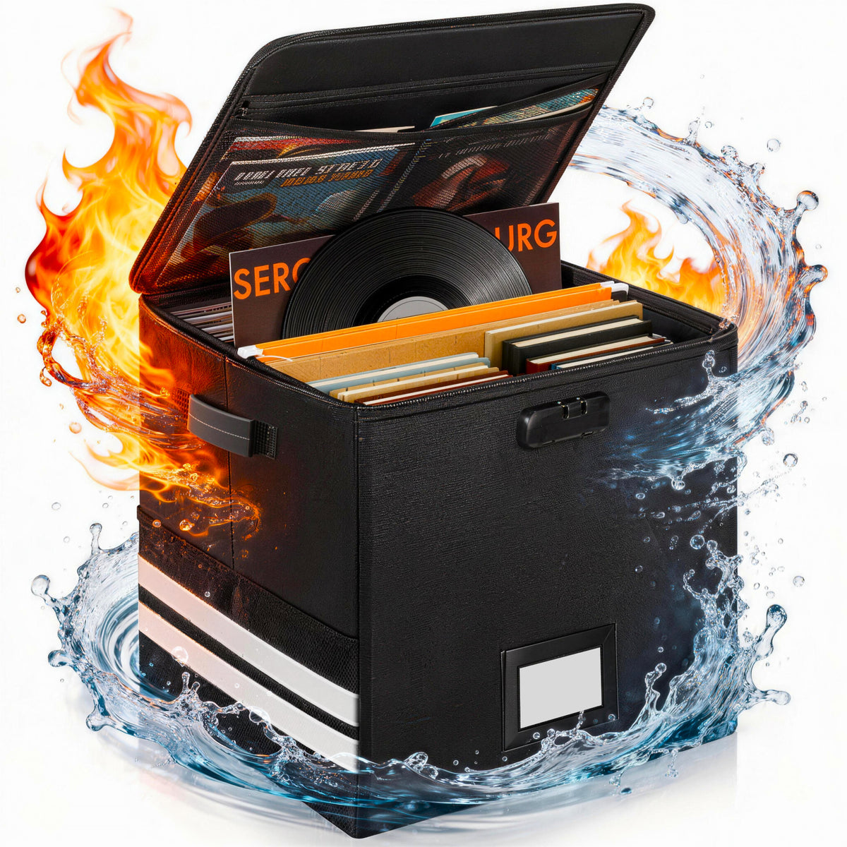 0624 File Box Lock Fireproof Layer Foldable Bag