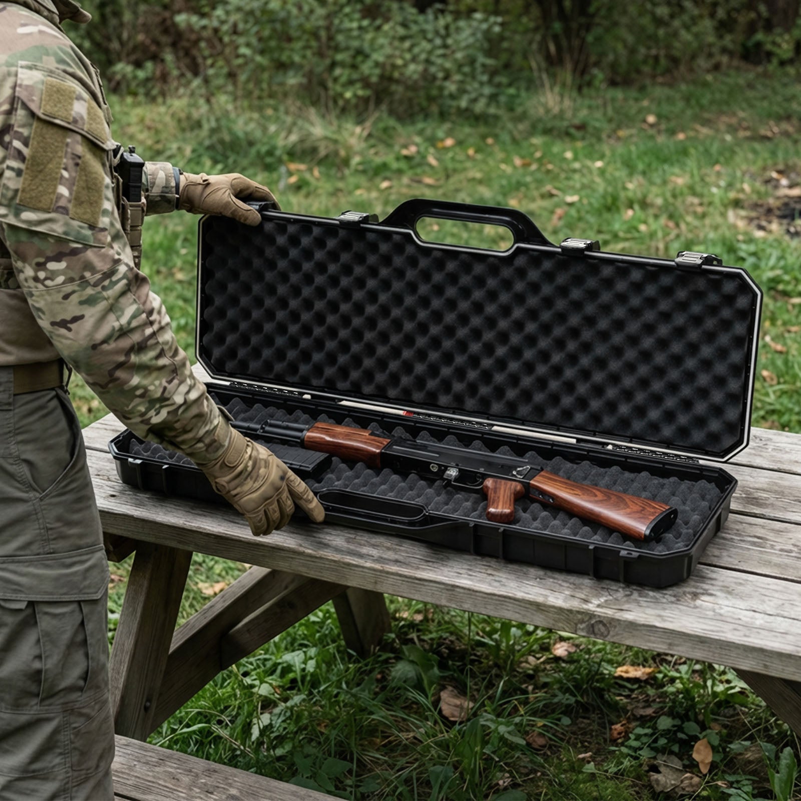 Shell Storage R 9930 Rifle Case, Long Gun Hard Shell Storage with Lock - Blacksmith