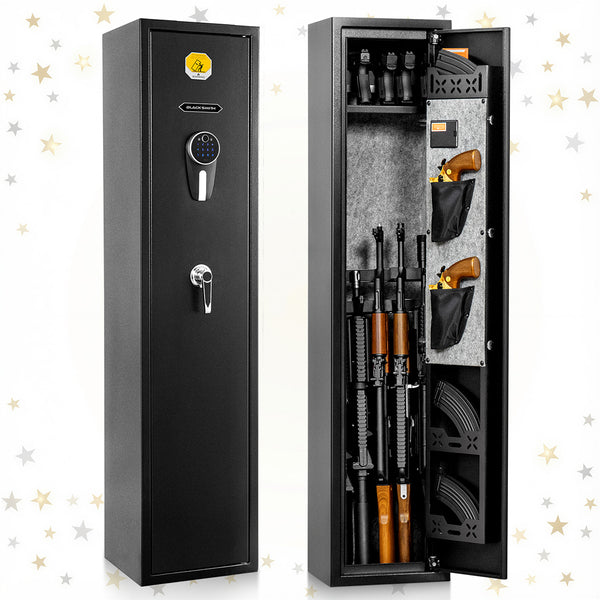 SE0104 Rifle Safe, 5 Long Gun Cabinet with Digital Panel