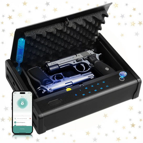 SF0201 Pro Pistols Safe, Bedside Gun Box APP Fingerprints