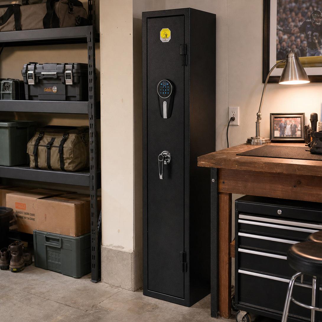 Pro-SF0103 Rifle Safe, 3 Long Gun Fingerprints- Blacksmith