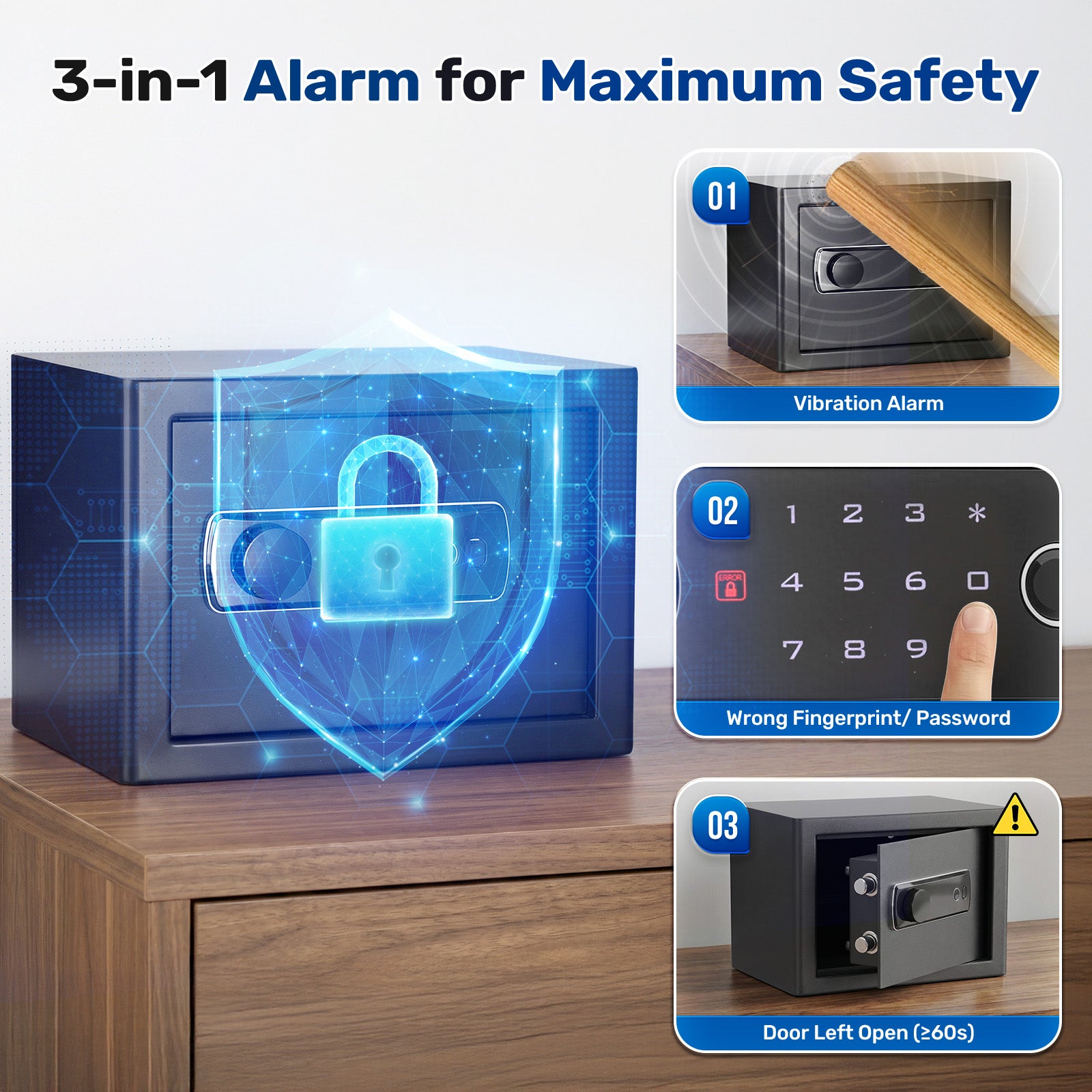 SF0702 Home Safe, 1.0 Cu Ft Hidden Knob Fingerprint - Blacksmith