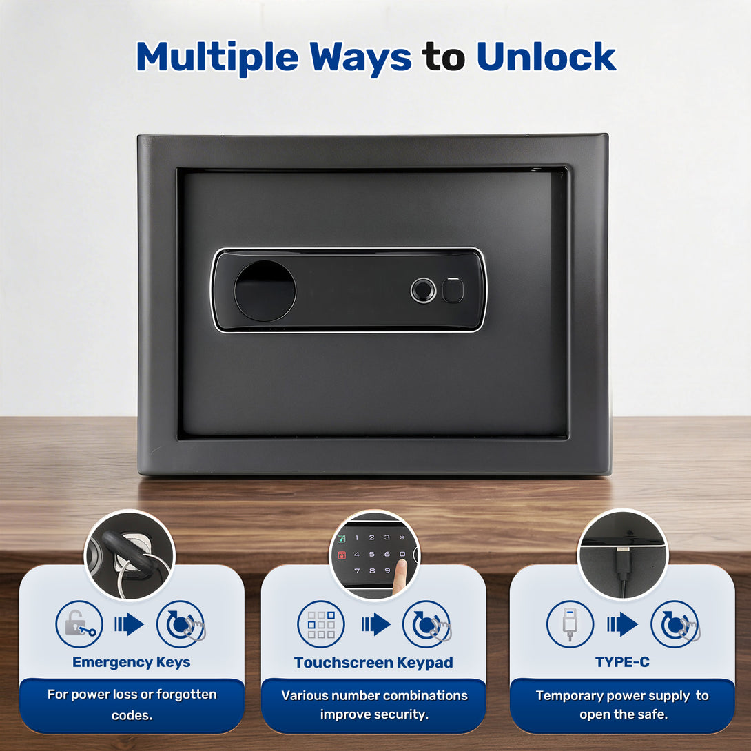 SF0702 Home Safe, 1.0 Cu Ft Hidden Knob Fingerprint - Blacksmith