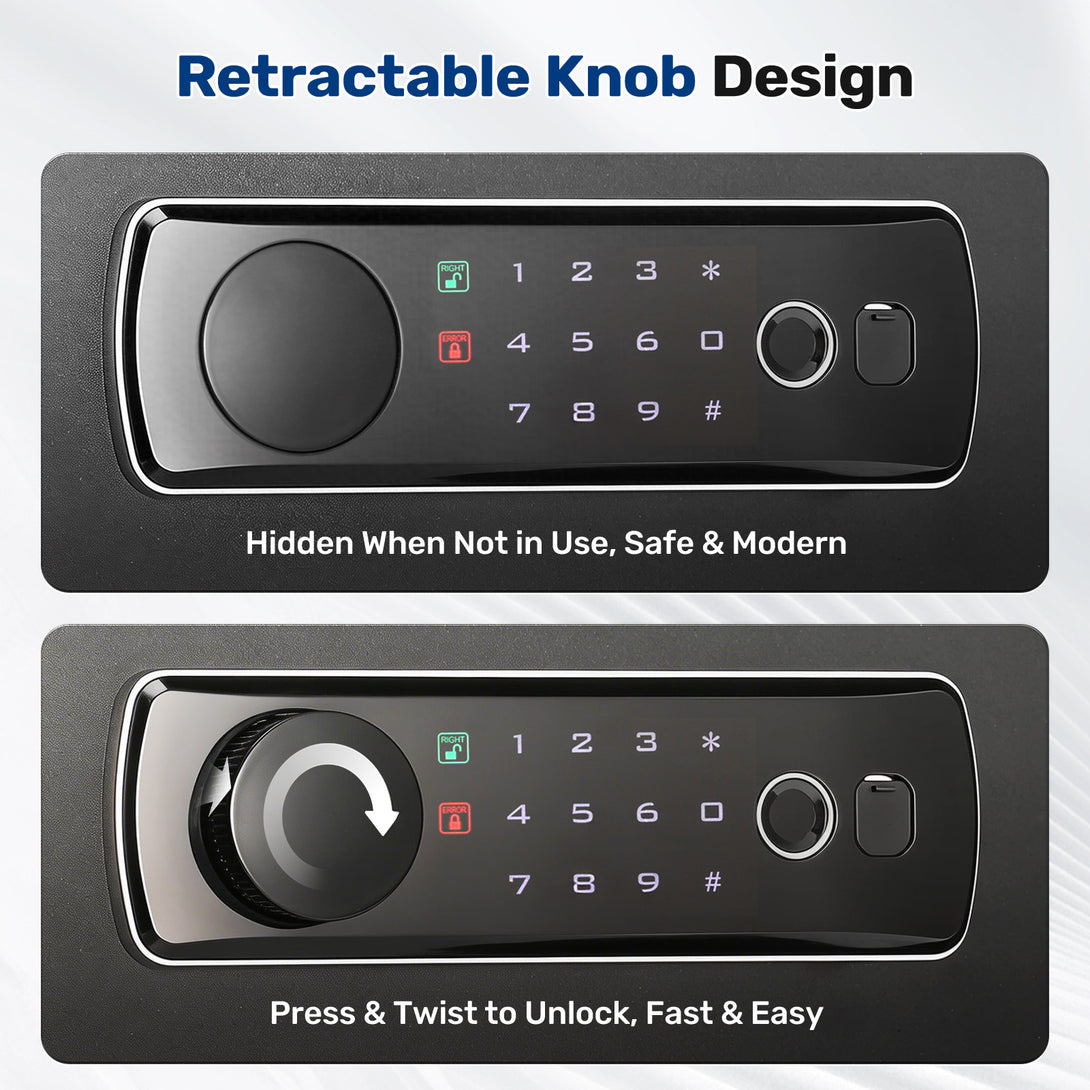 SF0703 Home Safe, 1.5 Cu Ft Hidden Knob Fingerprint - Blacksmith