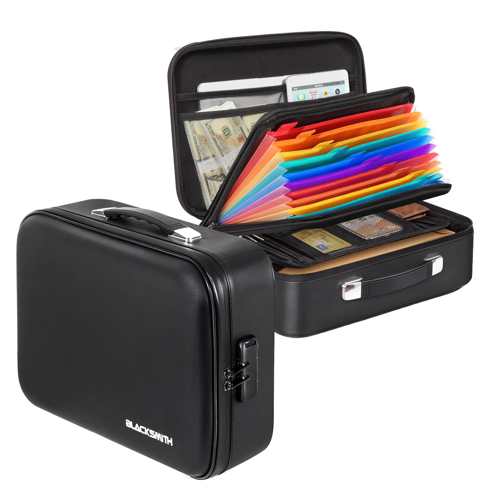 FB-A300201 File Box, Fireproof Portable Handle Case with Lock