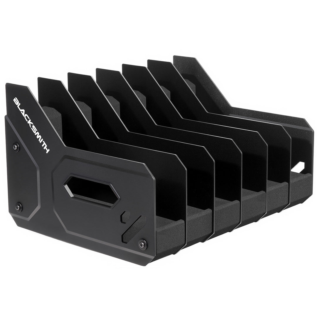 gm-series-pistol-rack-large-soft-foam-handgun-organizer-6-gun-front-view