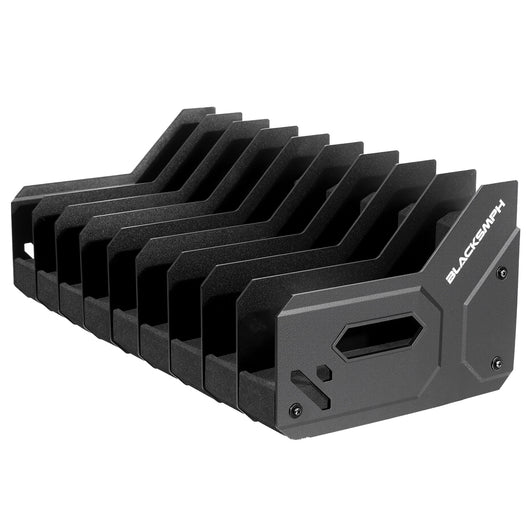 gm-series-pistol-rack-large-soft-foam-handgun-organizer-9-gun-front-view