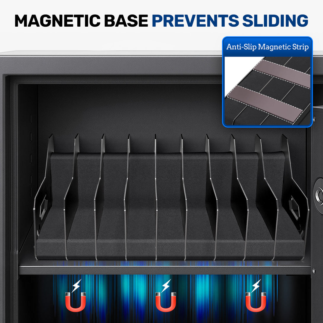 gm-series-pistol-rack-large-soft-foam-handgun-organizer-9-gun-magnetic-base-prevents-sliding