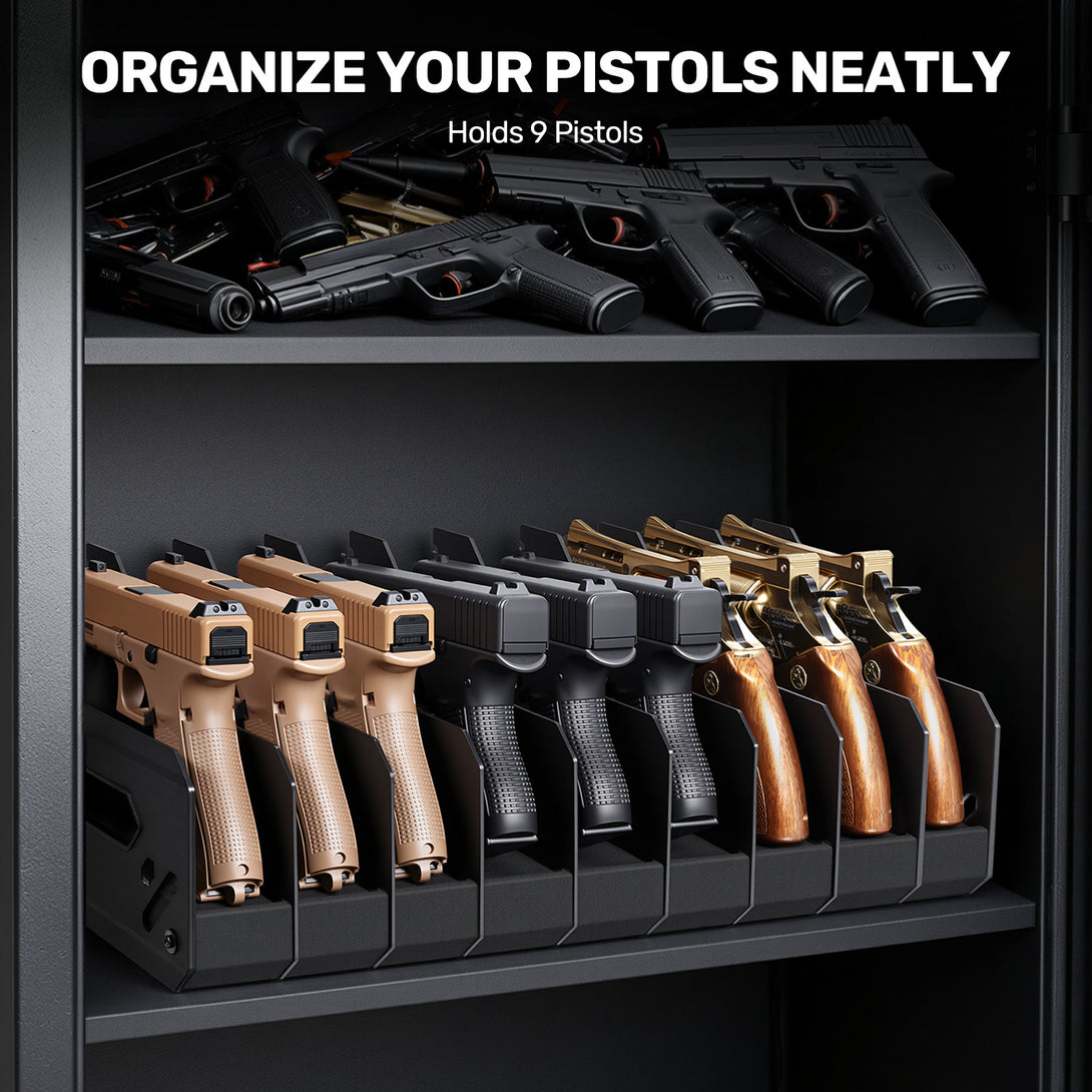 gm-series-pistol-rack-large-soft-foam-handgun-organizer-9-gun-organize-your-pistols-neatly