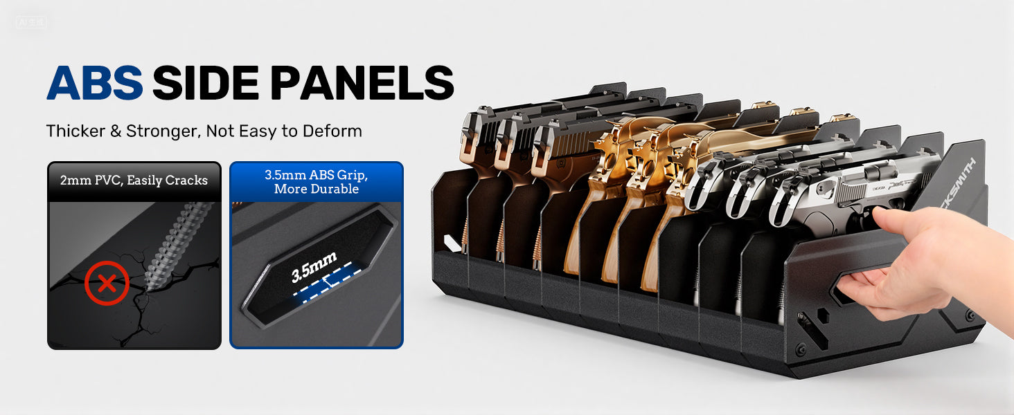 gm-series-pistol-rack-large-soft-foam-handgun-organizer-abs-side-panels