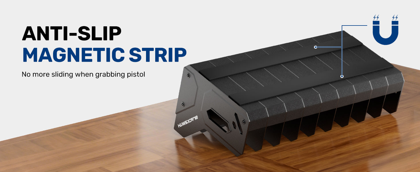 gm-series-pistol-rack-large-soft-foam-handgun-organizer-anti-slip-magnetic-strip