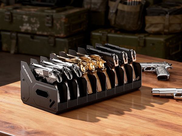 gm-series-pistol-rack-large-soft-foam-handgun-organizer-basement-use