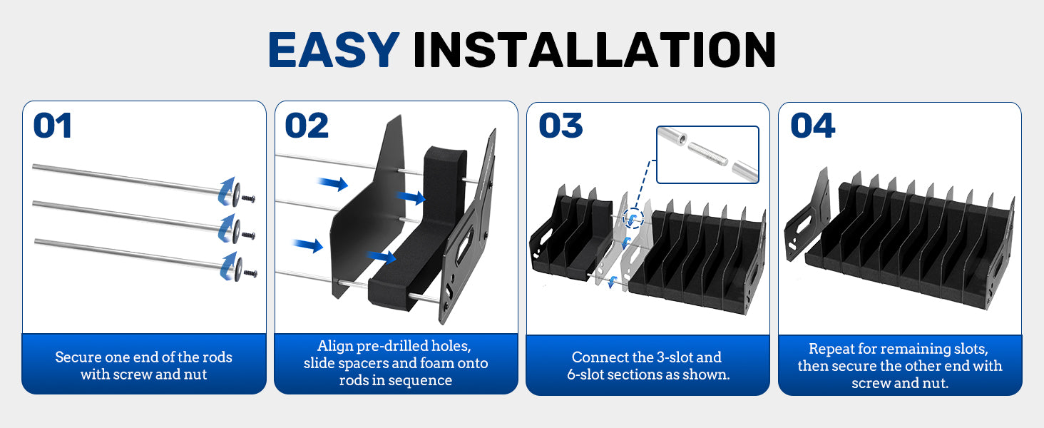 gm-series-pistol-rack-large-soft-foam-handgun-organizer-easy-installation