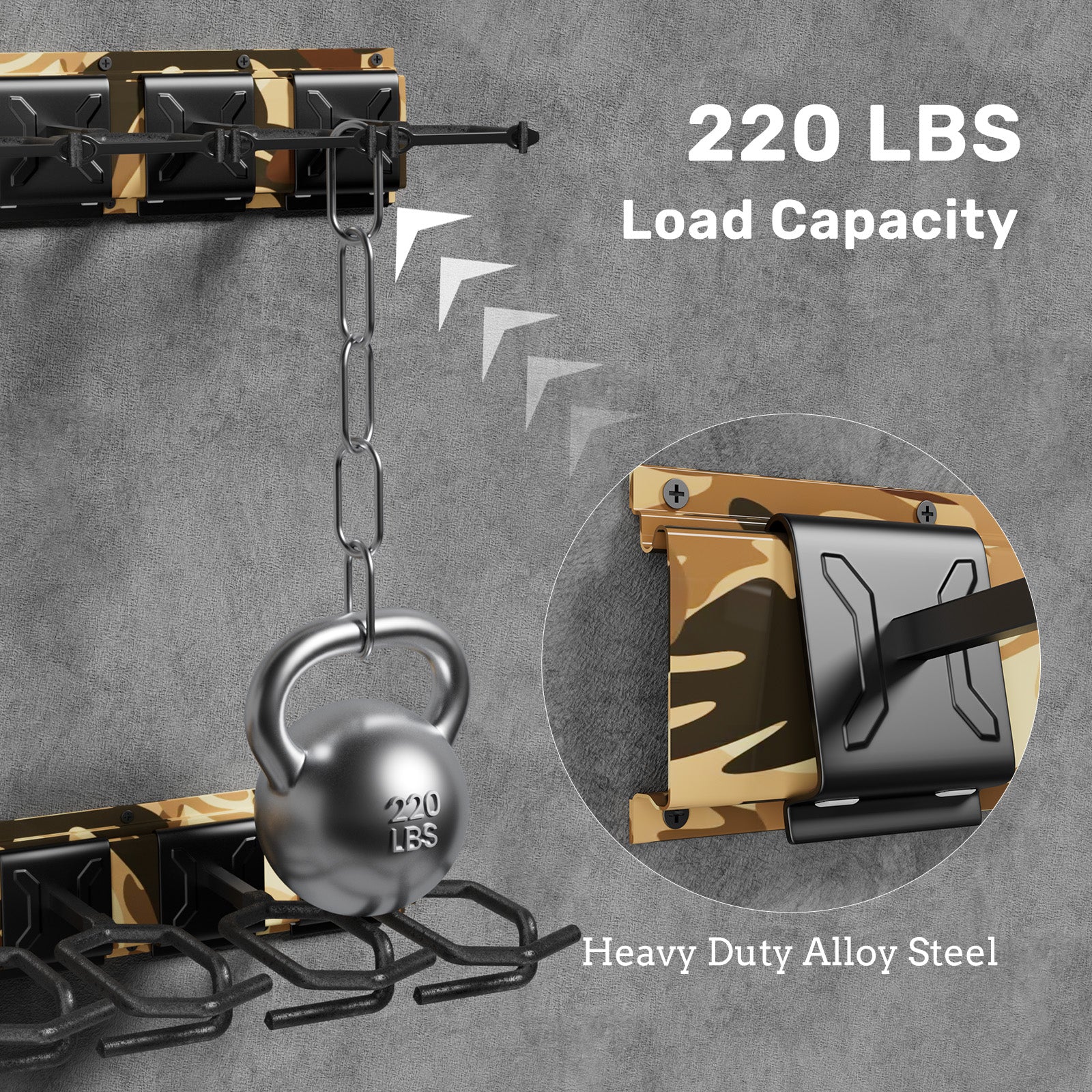 GR Series Rifle Racks, Wall-mounted Long Gun Camo - Blacksmith