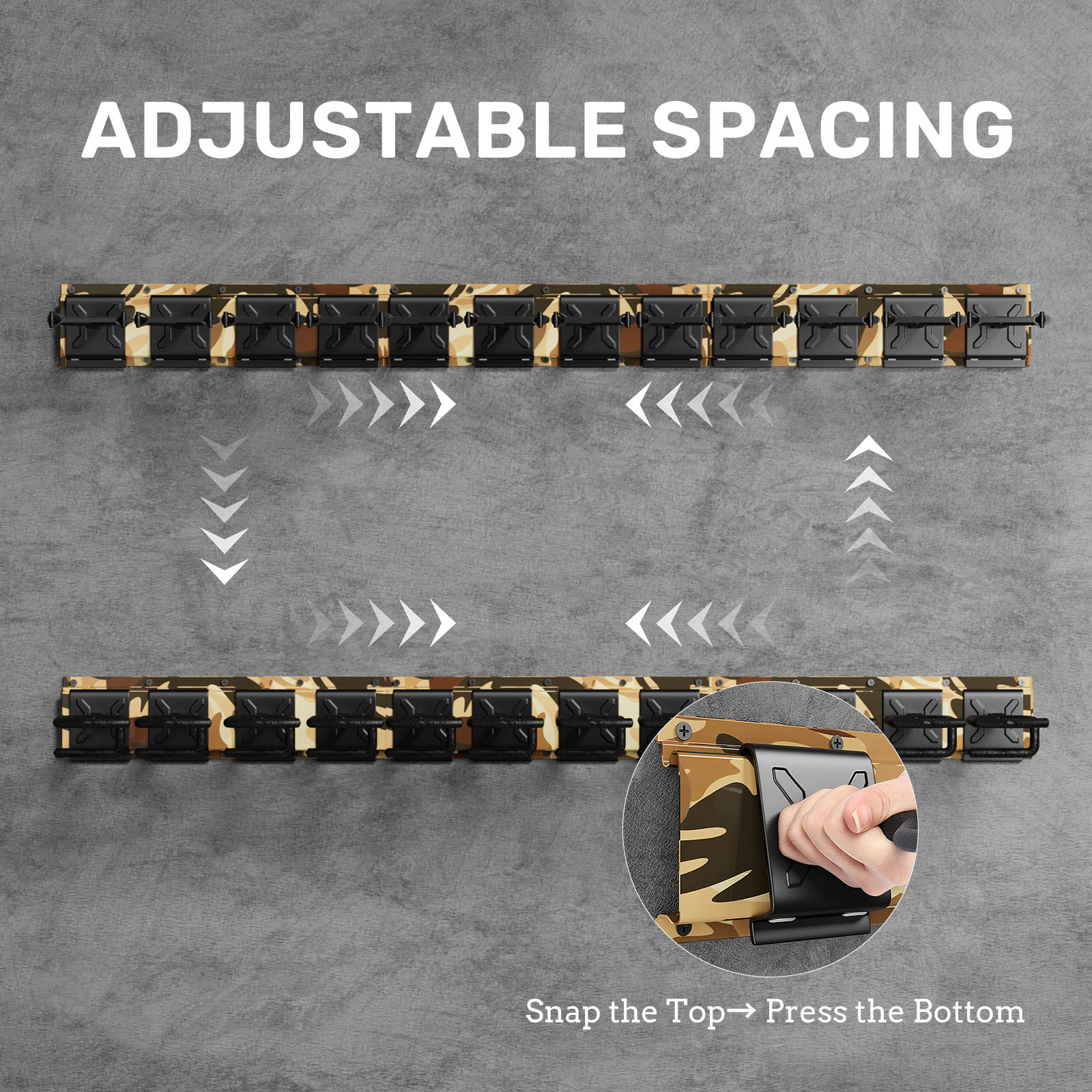GR Series Rifle Racks, Wall-mounted Long Gun Camo - Blacksmith