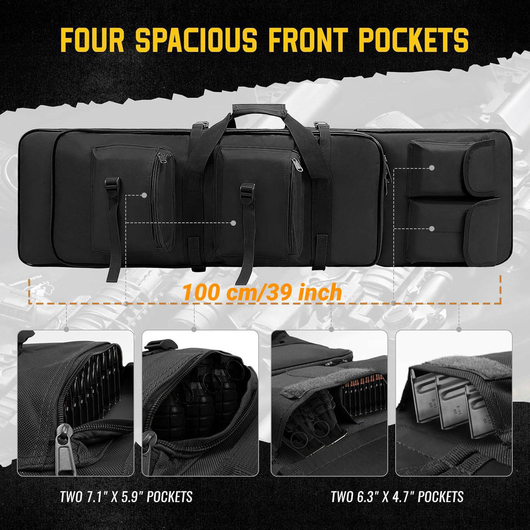 pb251-rifle-bag-water-resistant-expandable-storage-black-four-spacious-front-pockets