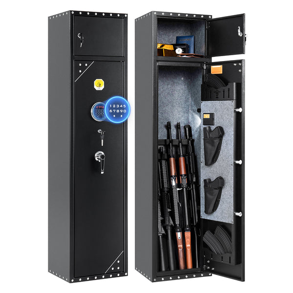 SE0107 Rifle Safe, 6 Long Gun Cabinet Keypad Separate Lockbox