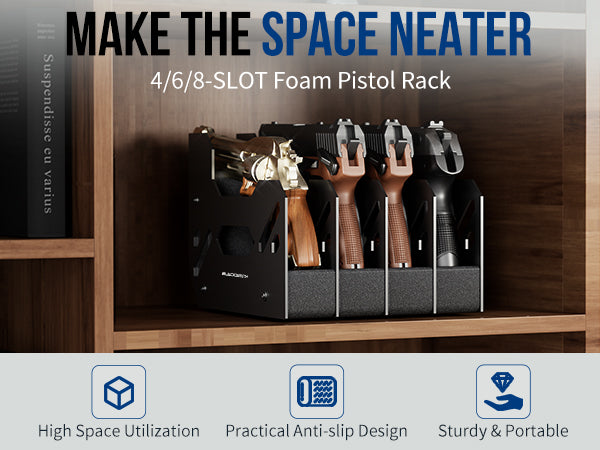 Foam Pistol Rack, Compatible and Sturdy Design - Blacksmith