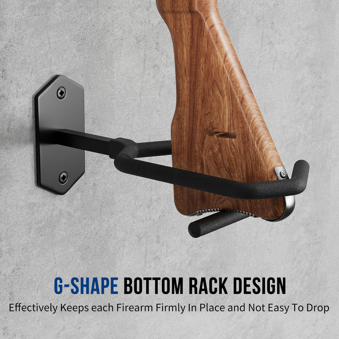 rifle-racks-wall-mounted-long-gun-220-lbs-load-adjustable-1-gun-g-shape-bottom-rack-design