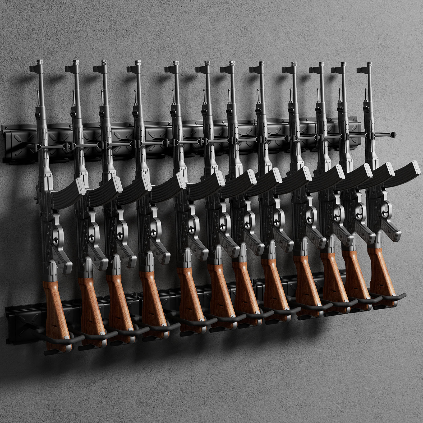 Rifle Racks Wall Mounted, 220 Lbs Load Adjustable - Blacksmith