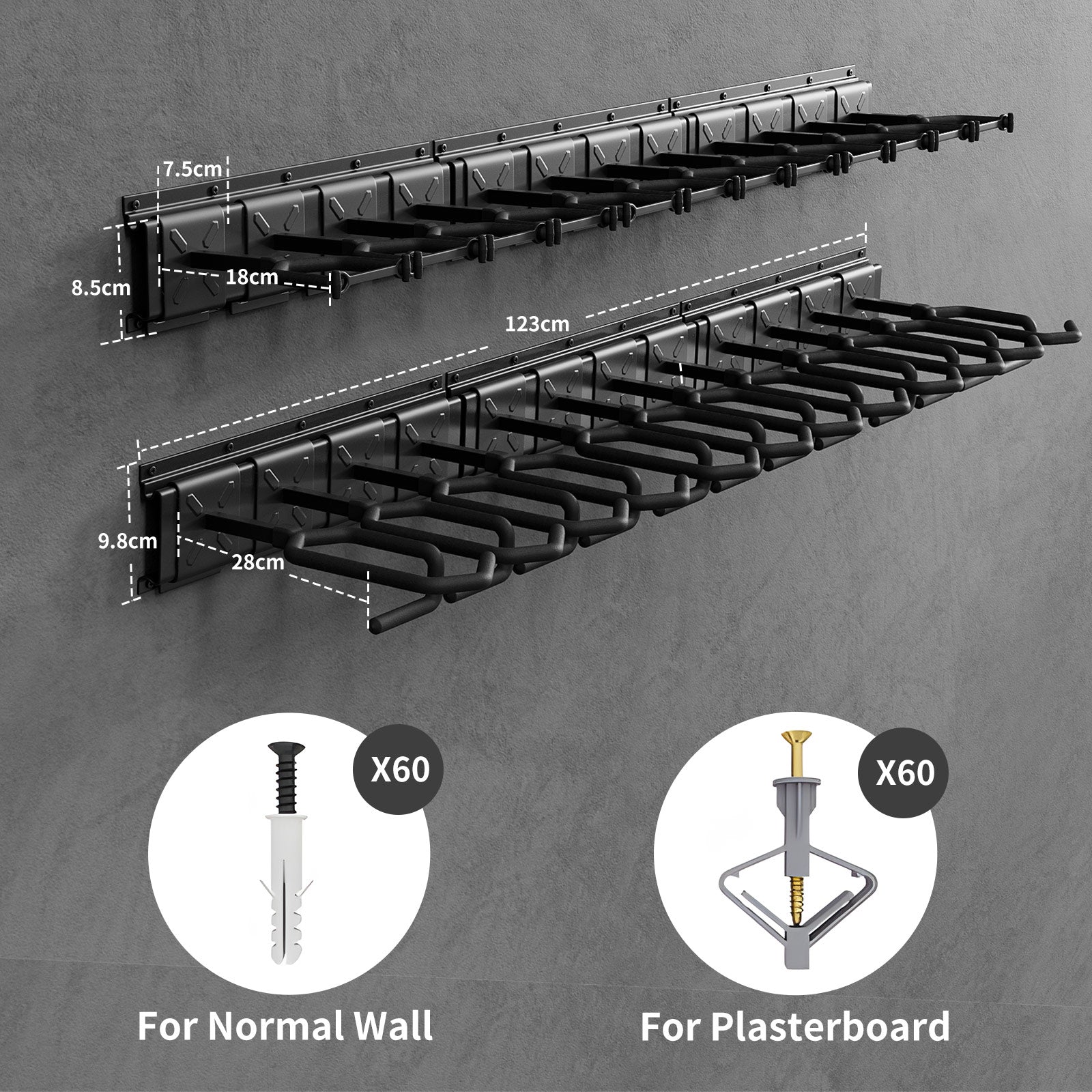 Load Lock Rachet Gun Rack Rifle Racks Wall Mounted, 220 Lbs Load Adjustable - Blacksmith