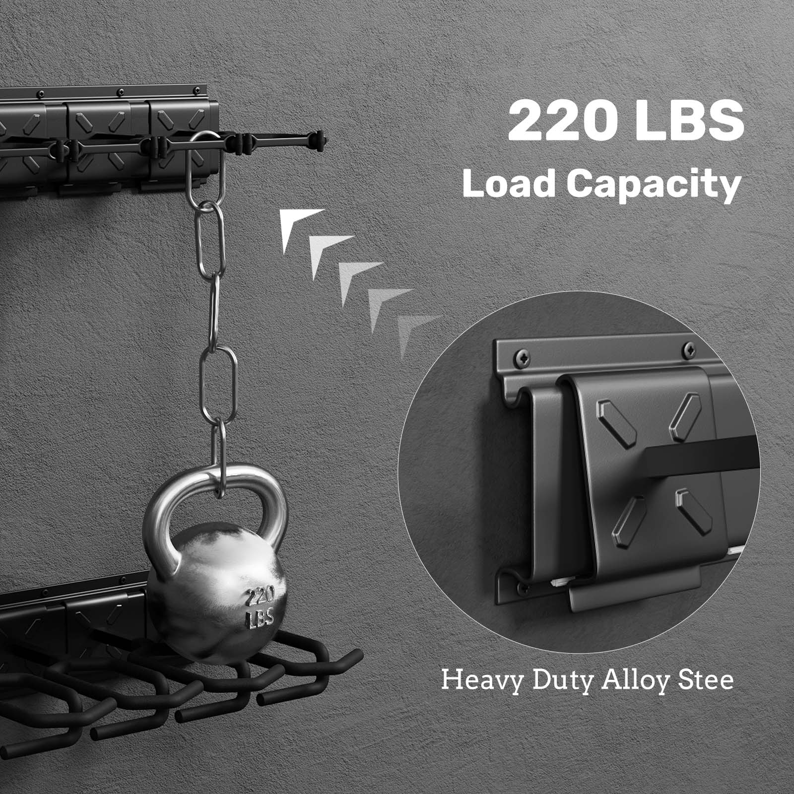 Riful Rack Steel Rack Rifle Racks Wall Mounted, 220 Lbs Load Adjustable - Blacksmith