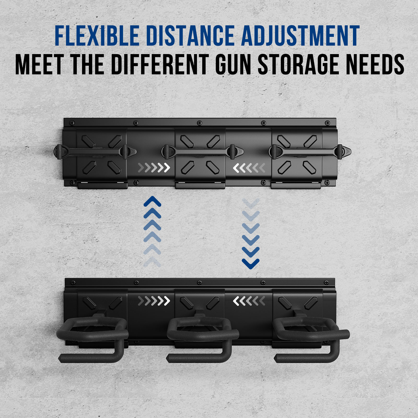 Rifle Racks Wall Mounted, 220 Lbs Load Adjustable - Blacksmith