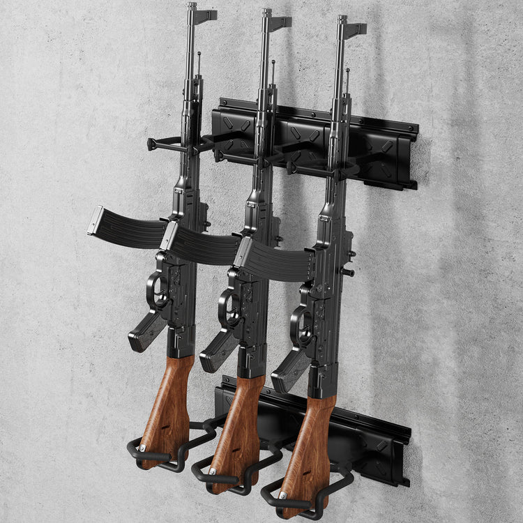 Riful Rack Steel Rack Rifle Racks Wall Mounted, 220 Lbs Load Adjustable - Blacksmith