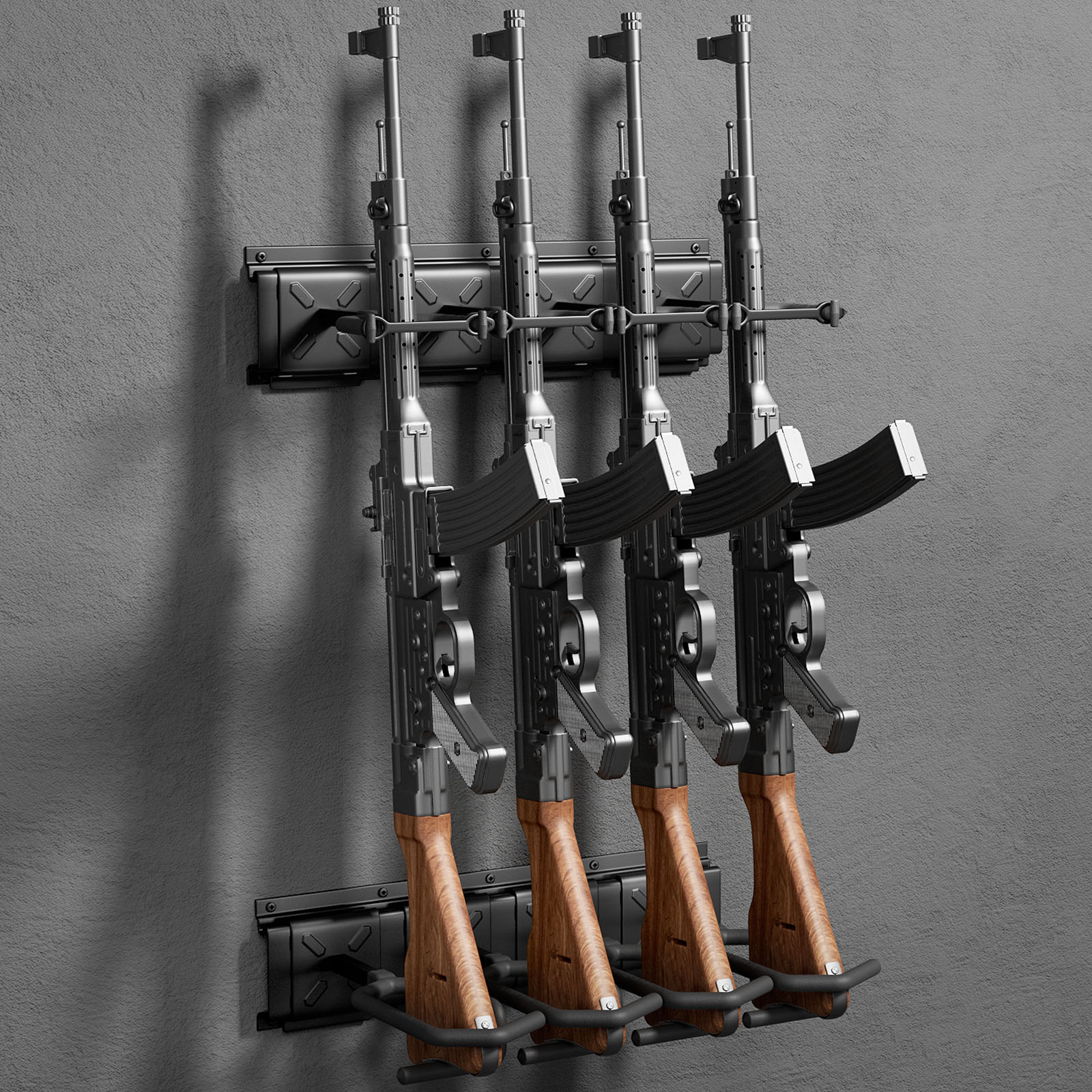 Rifle Racks Wall Mounted, 220 Lbs Load Adjustable - Blacksmith