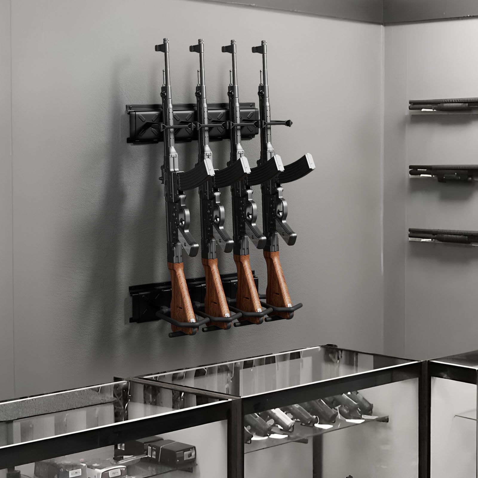 Lr Brand Rack Rifle Racks Wall Mounted, 220 Lbs Load Adjustable - Blacksmith
