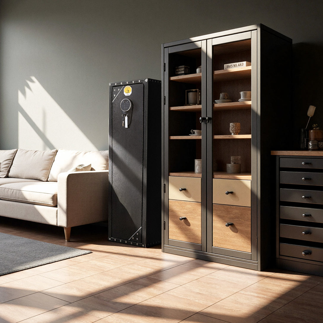 se0104-rifle-safe-compact-5-gun-storage-cabinet-digital-panel-blacksmith-lockbox-use