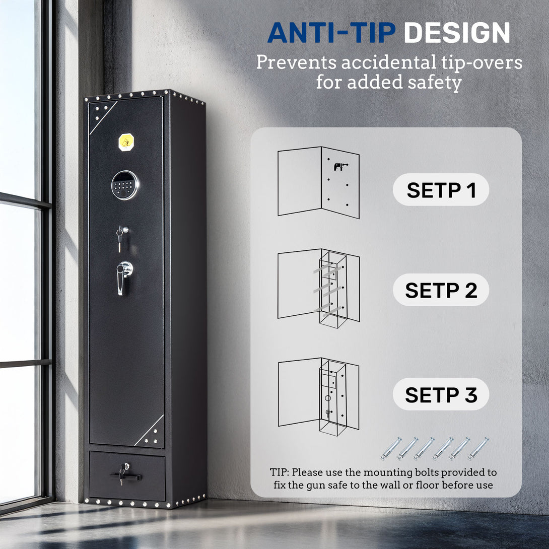 rifle-safe-6-long-gun-cabinet-keypad-separate-drawer-anti-tip-design