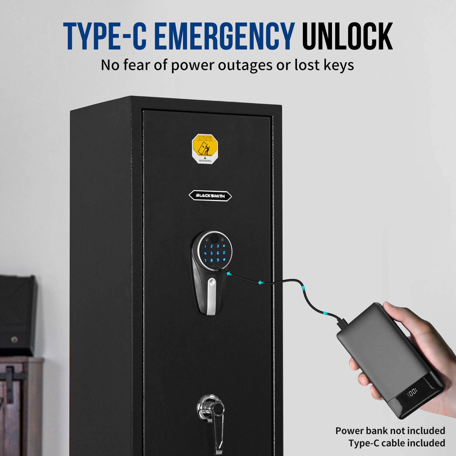 Standing 6 Rifle Safe SE0106 Rifle Safe, 6 Long Gun Digital Panel - Blacksmith