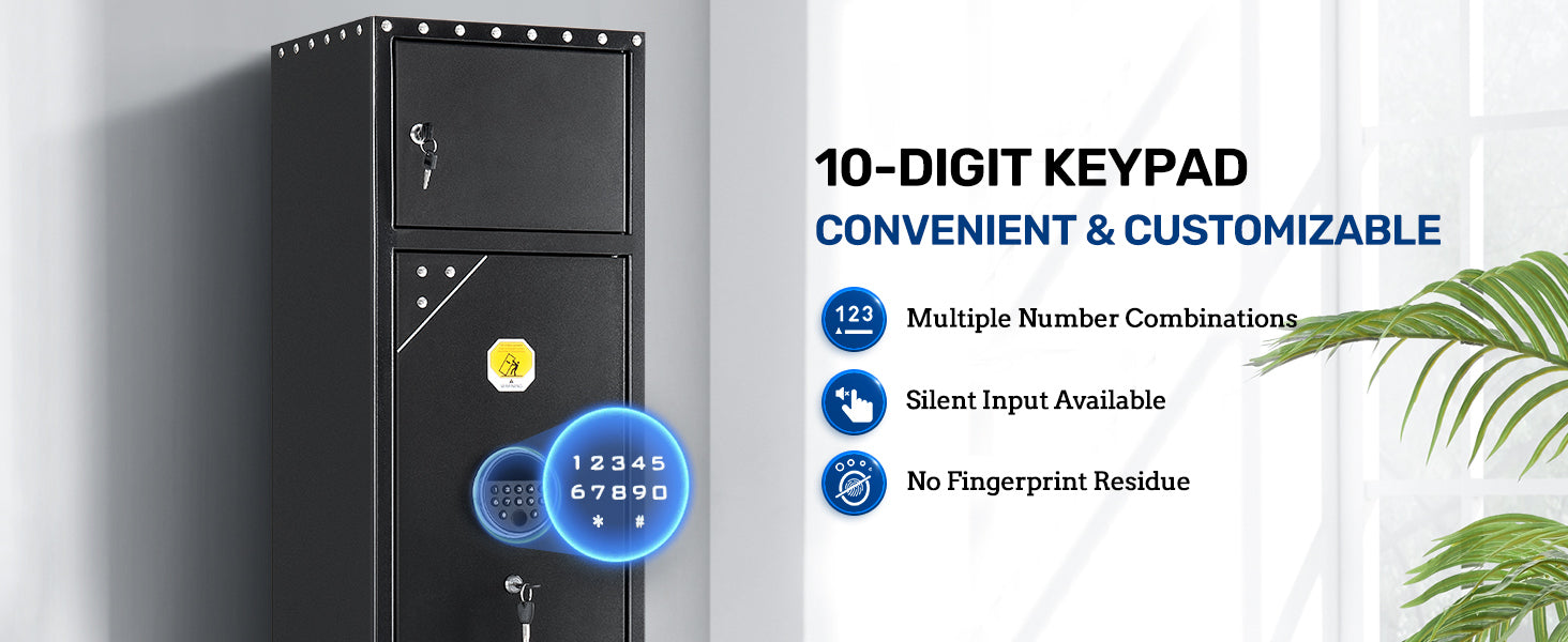 SE0107 Rifle Safe, 6 Long Gun Keypad Separate Lockbox - Blacksmith