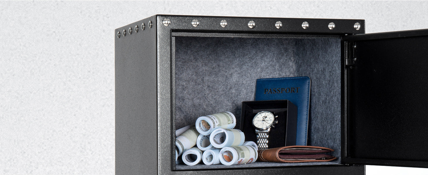 SE0107 Rifle Safe, 6 Long Gun Keypad Separate Lockbox - Blacksmith