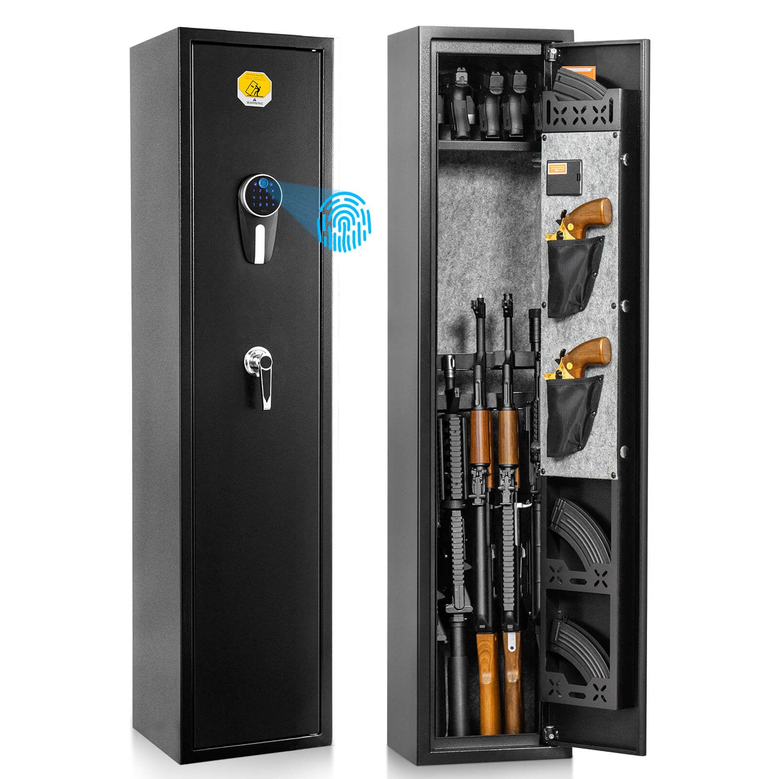 SF0104 Rifle Safe, 5 Long Gun Cabinet Fingerprints - Blacksmith
