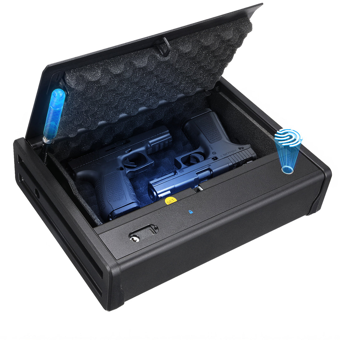 sf0201-pistols-gun-safe-bedside-gun-box-with-fingerprints-blacksmith-lockbox-front-view
