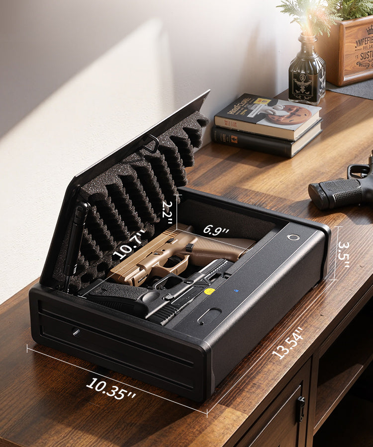 SF0201 Pistols Safe, Bedside with Fingerprints - Blacksmith