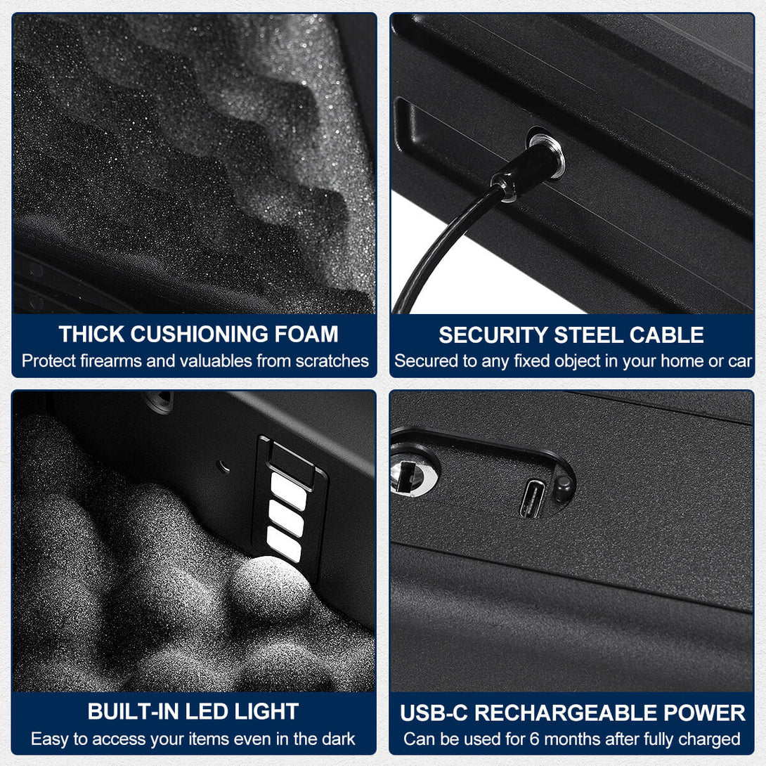 SF0201 Series Pistols Safe, Biometric Gun Box - Blacksmith