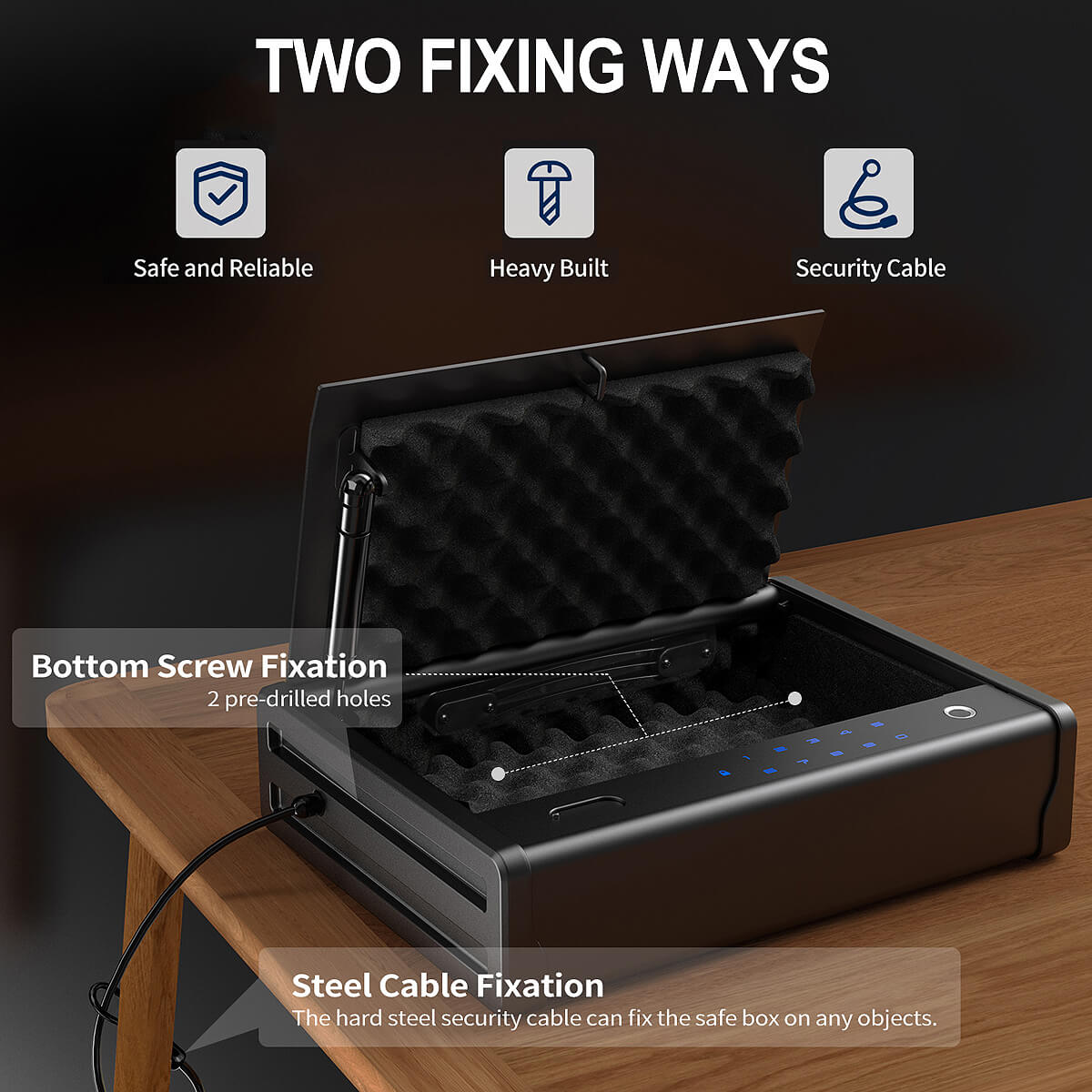 SF0201 Series Pistols Safe, Biometric Gun Box - Blacksmith