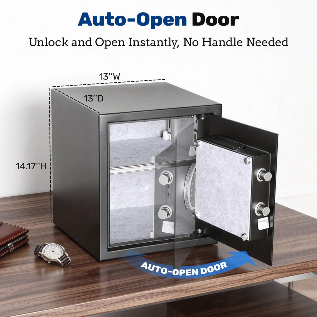 SF0503 Home Safe, Auto-Open 1.5 Cu Ft with Fingerprint- Blacksmith