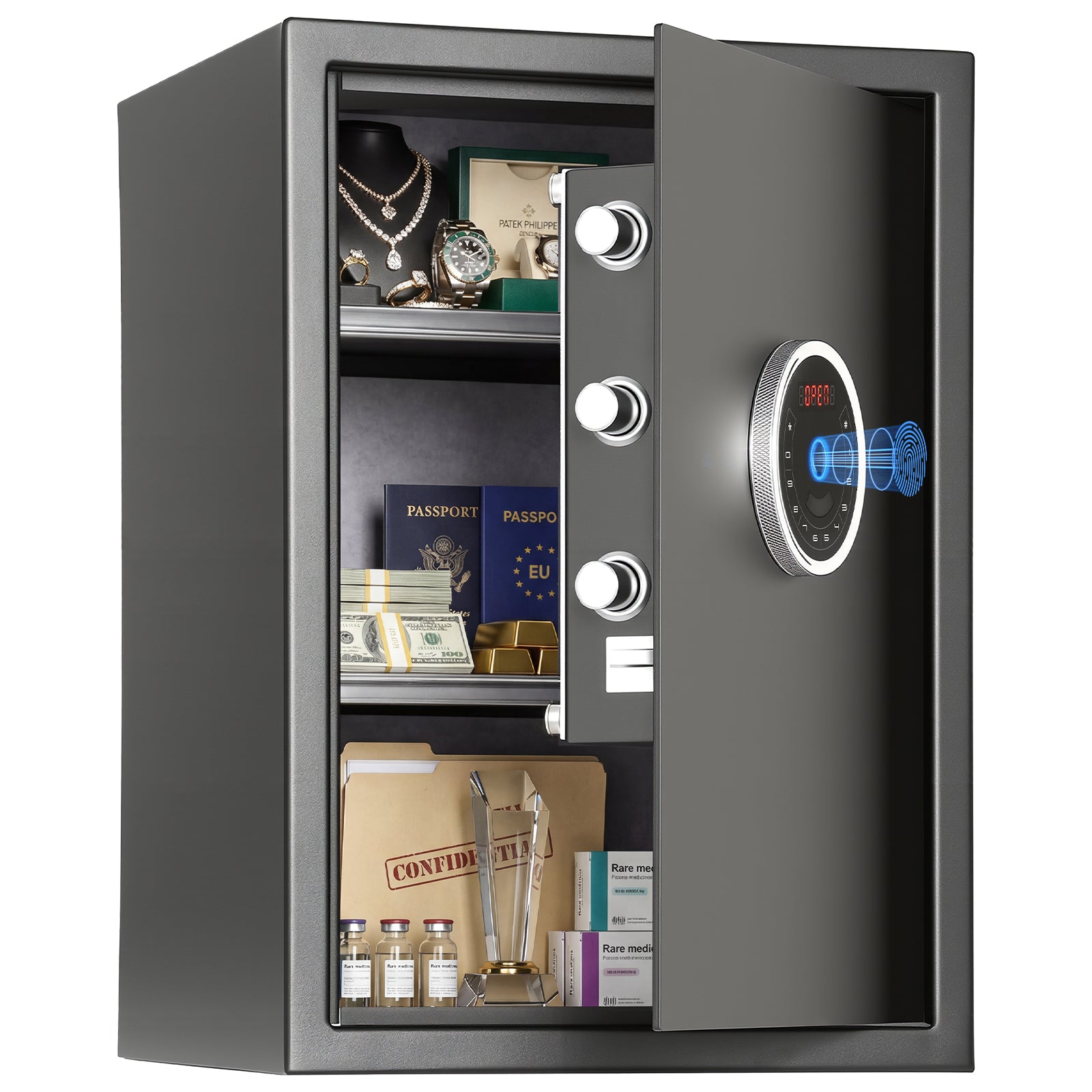 SF0505 Home Safe, Auto-Open 2.0 Cu Ft Fingerprint Quick Access