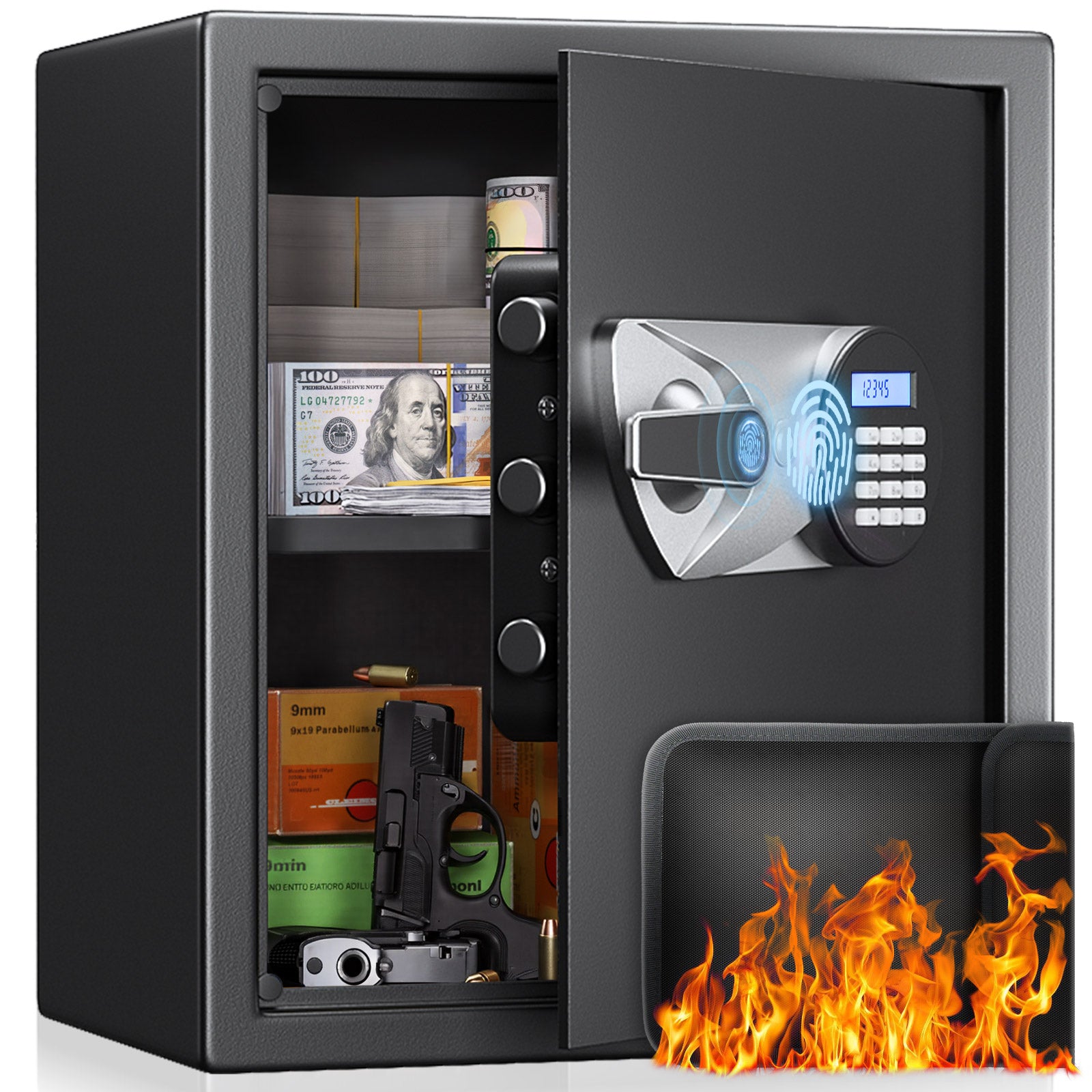 SF0603 Home Safe, 1.5 Cu Ft Fingerprint Digital Quick Access