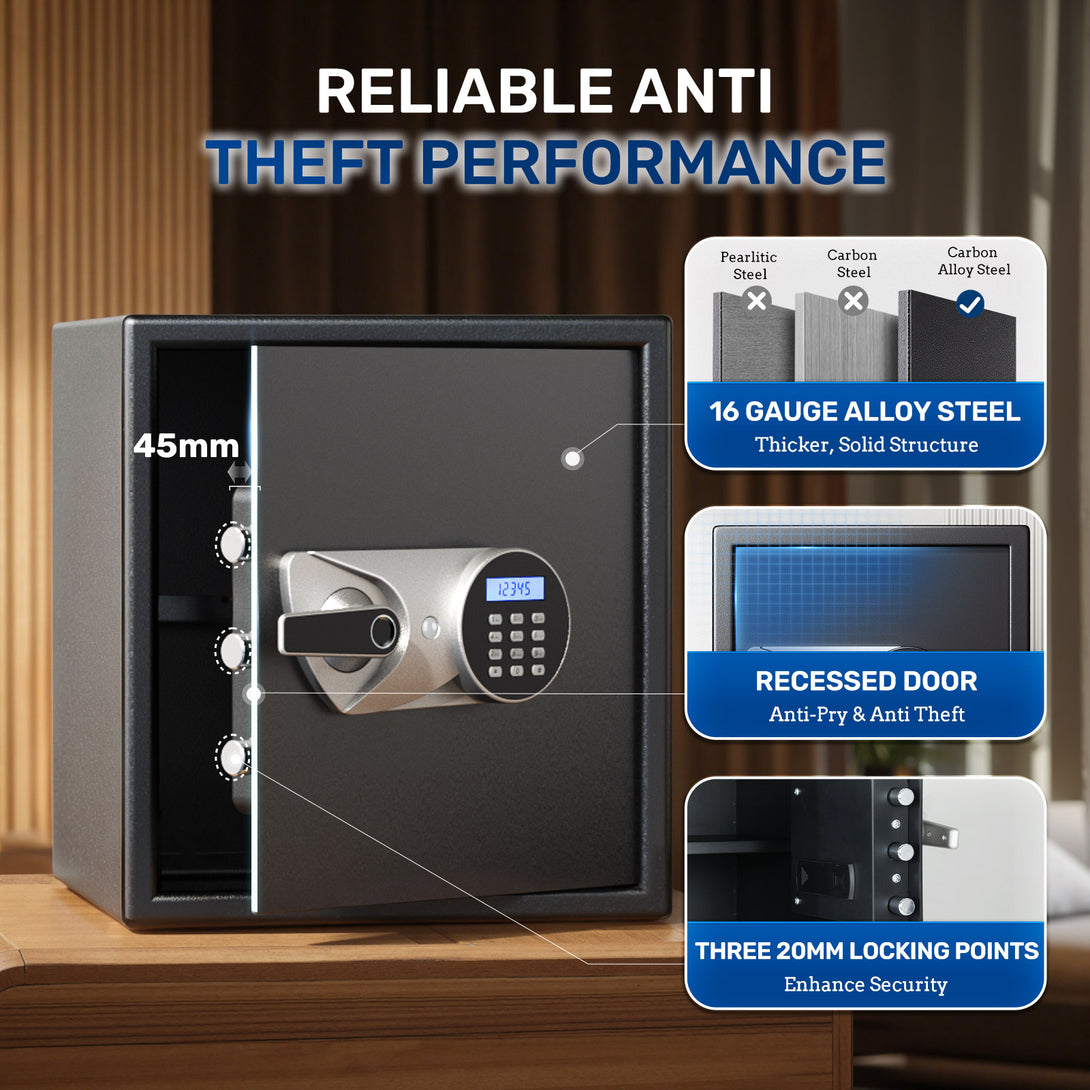 Home Safe, 1.5 Cu Ft Fingerprint Quick Access - Blacksmith