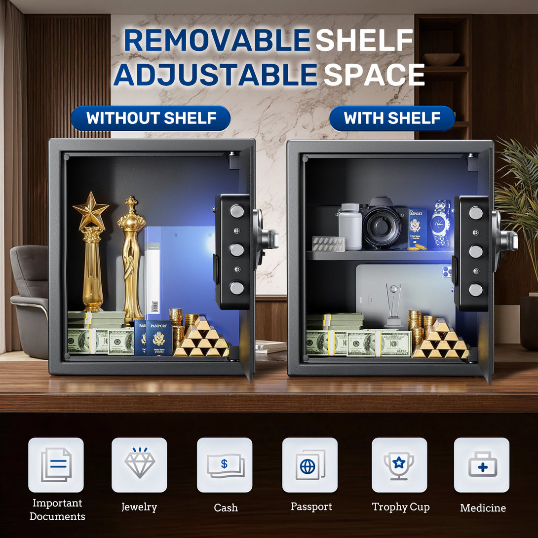 Home Safe, 1.5 Cu Ft Fingerprint Quick Access - Blacksmith