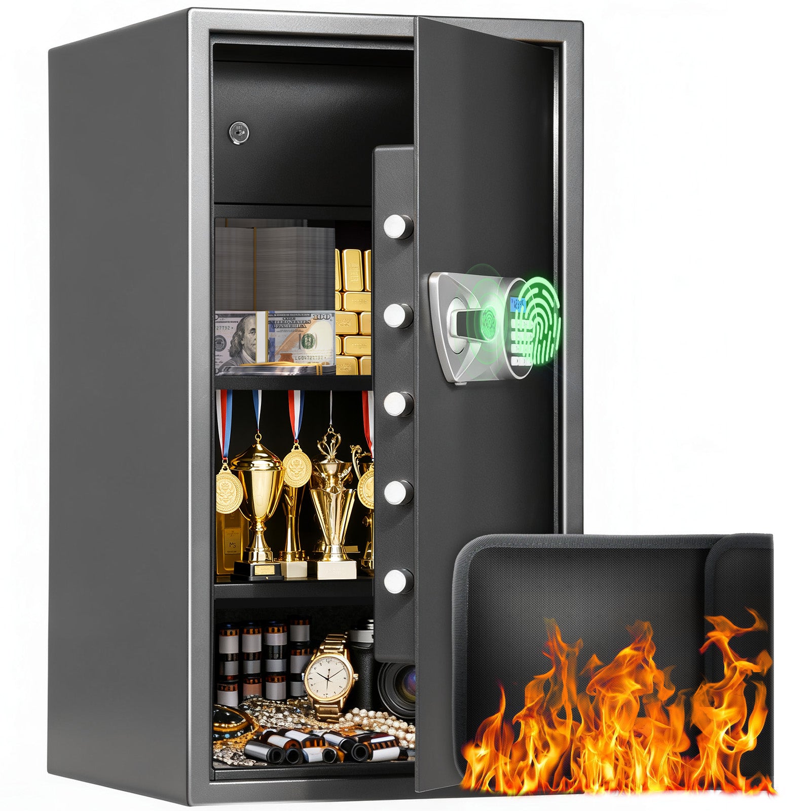 SF0611 Home Safe, 3.9 Cu Ft Large Capacity with Lockbox - Blacksmith