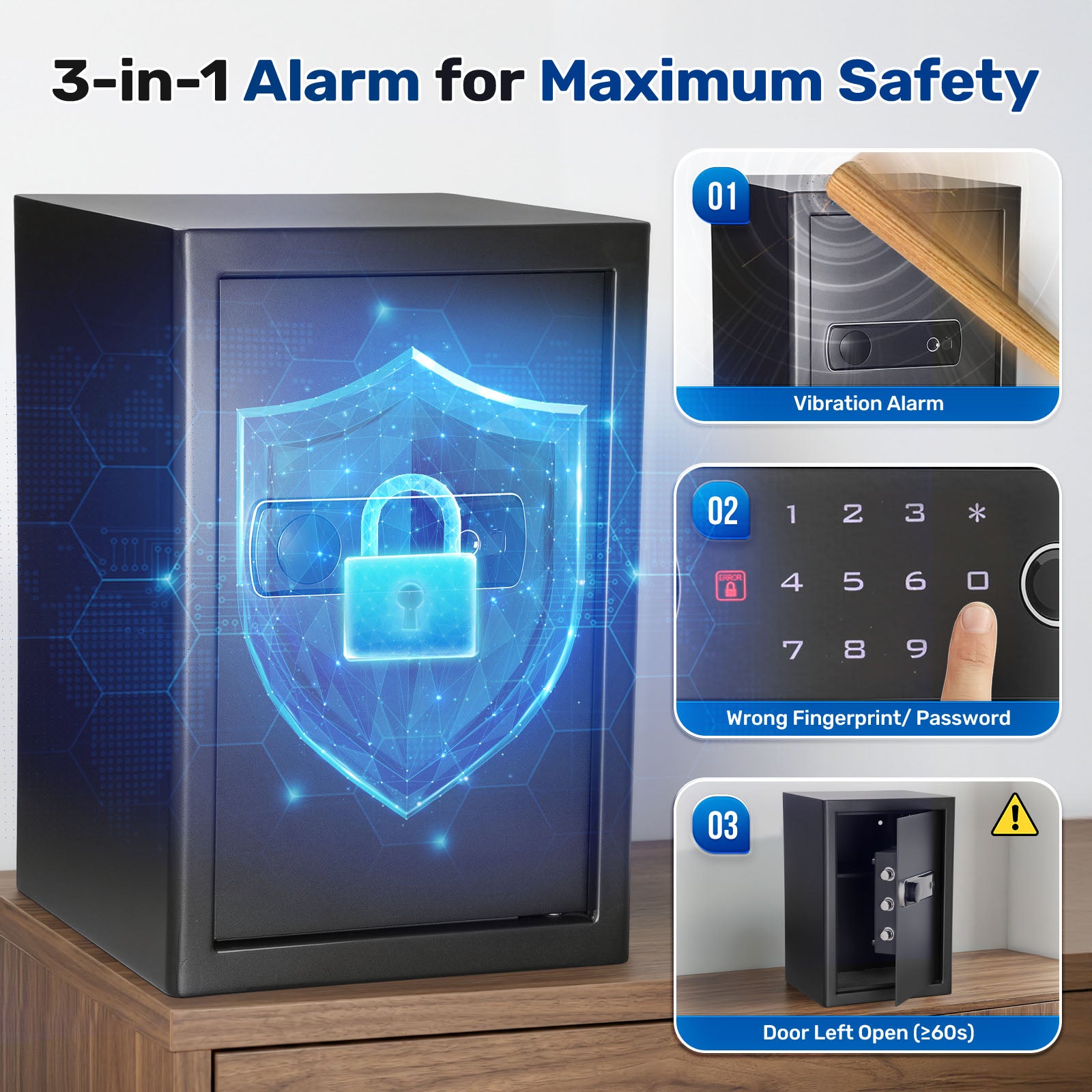 SF0704 Home Safe, 2.0 Cu Ft Hidden Knob Fingerprint - Blacksmith