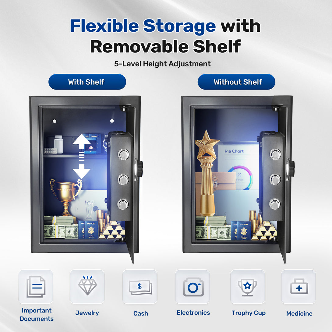 SF0704 Home Safe, 2.0 Cu Ft Hidden Knob Fingerprint - Blacksmith