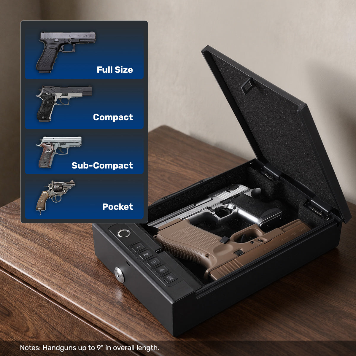 Plastic Gun Box SH06 Pistol Safe, Portable Handle Gun Box Fingerprints APP – Blacksmith